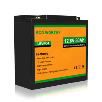 Літієва батарея Акумулятор Eco Worthy LiFePO4 12 В 30 Ач